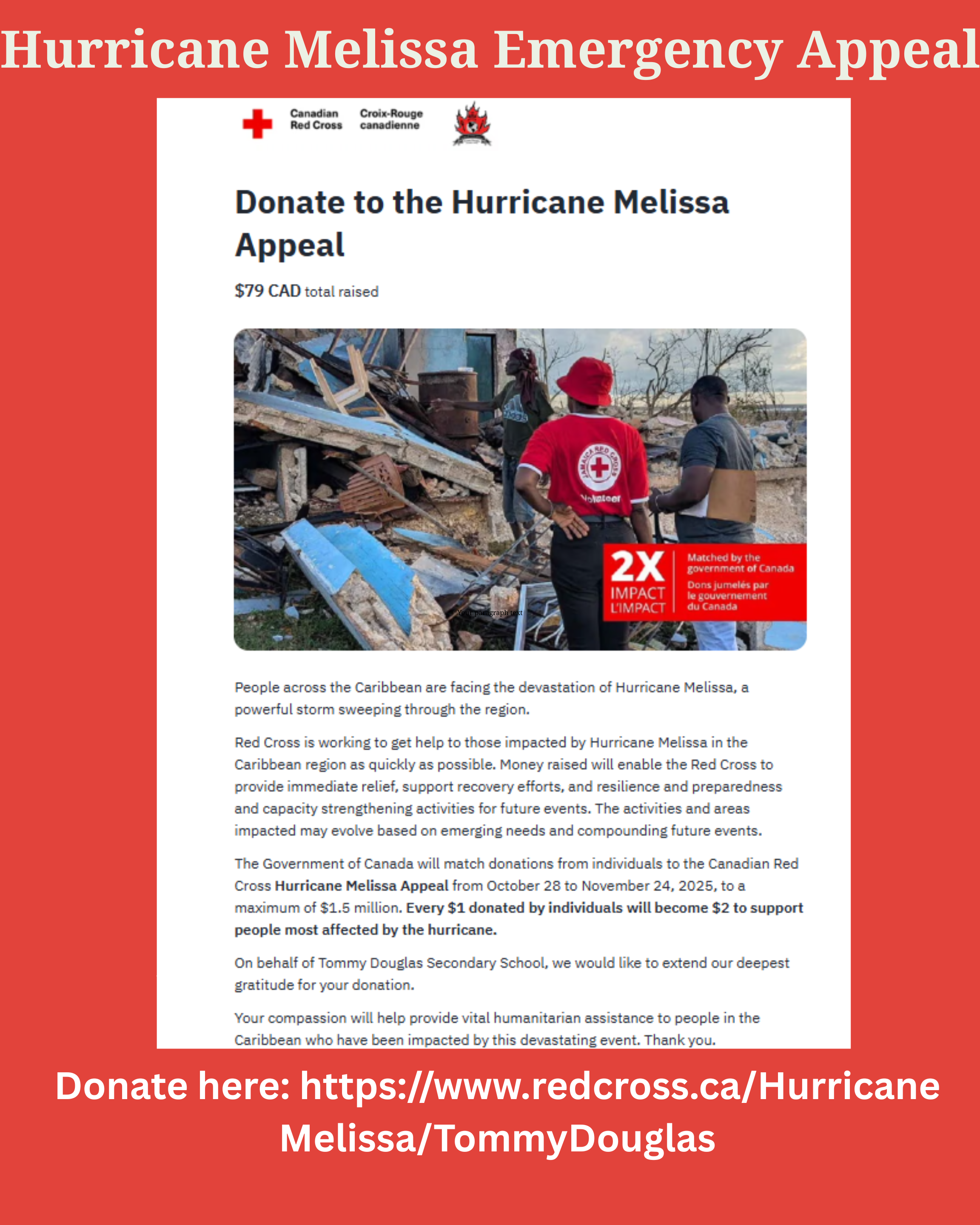 Fundraising Hurricane Melissa